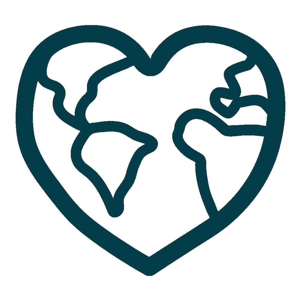 Globe heart icon